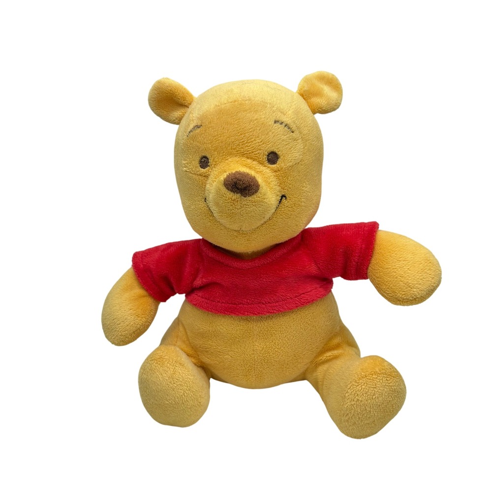 Disney Baby Winnie the Pooh Plush Stuffed Animal‎ Toy Yellow Red